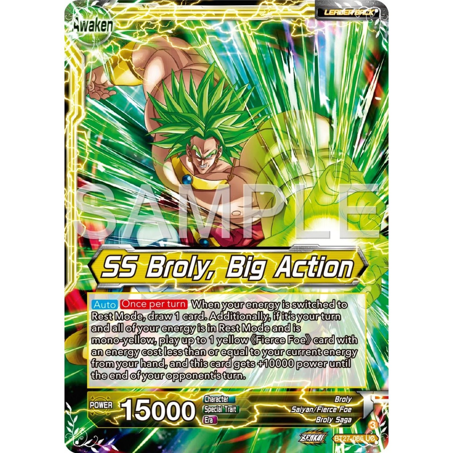 Image for Broly // SS Broly, Big Action (BT27-066) (BT27) - Dragon Ball Super: Masters