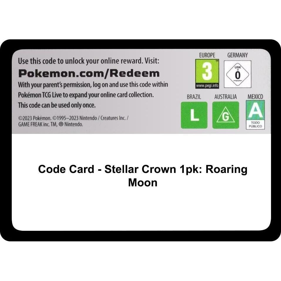 Image for Code Card - Stellar Crown Premium Checklane Blister [Roaring Moon] (SCR) - Pokemon