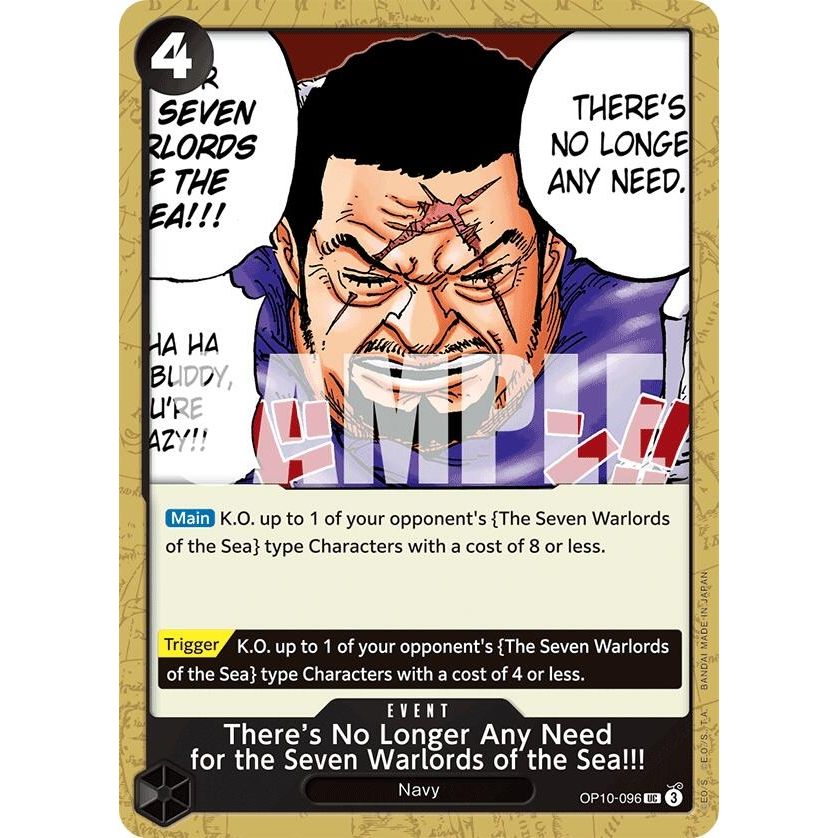 Image for There's No Longer Any Need for the Seven Warlords of the Sea!!! (OP10-096) (OP10) - One Piece Card Game