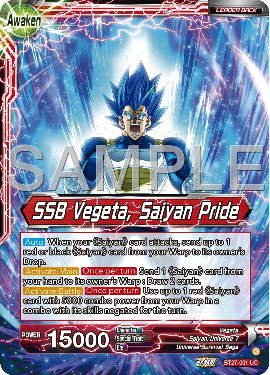 Image for Vegeta // SSB Vegeta, Saiyan Pride (BT27-001) (BT27) - Dragon Ball Super: Masters