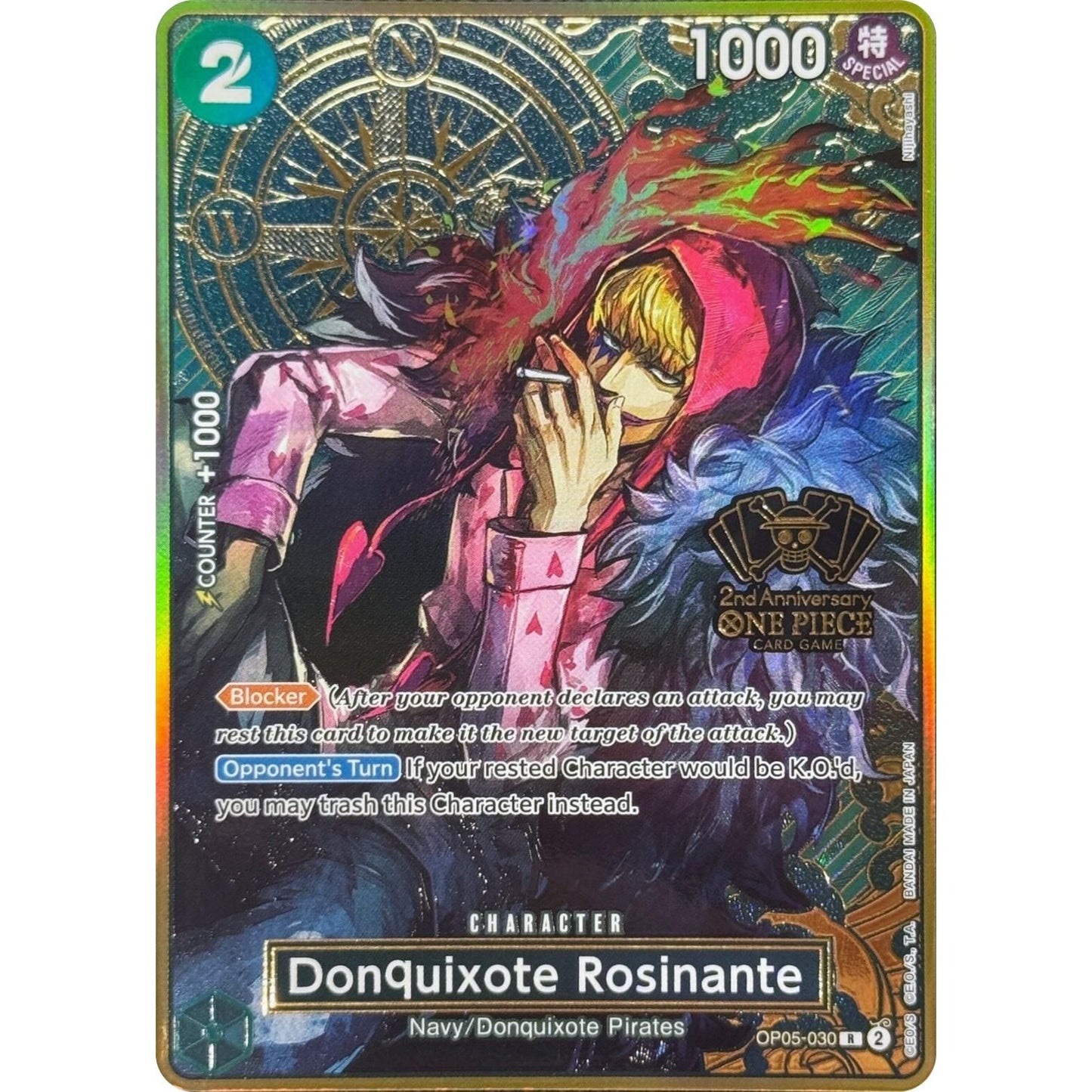 Image for Donquixote Rosinante (One Piece Japanese Version 2nd Anniversary Set) (OP05-030) (OP-PR) - One Piece Card Game