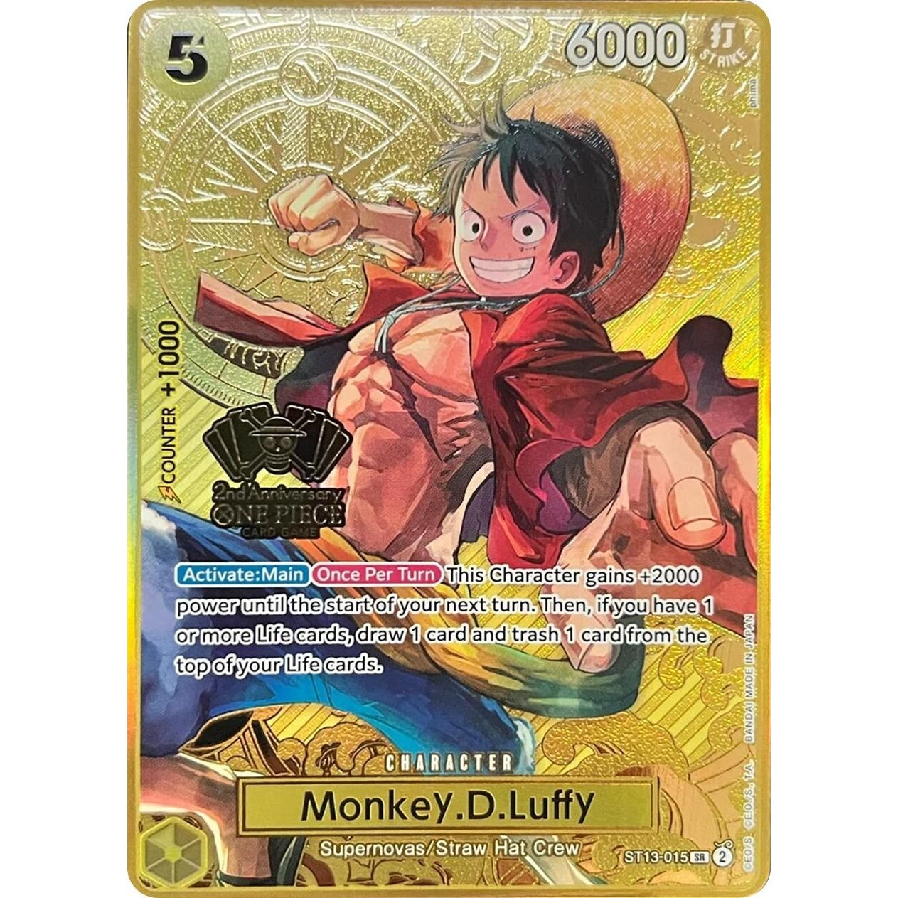 Image for Monkey.D.Luffy (One Piece Japanese Version 2nd Anniversary Set) (ST13-015) (OP-PR) - One Piece Card Game