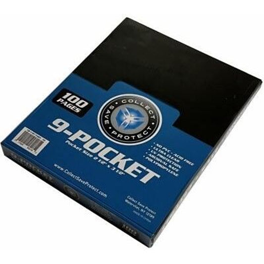 Image for Collect Save Protect: 9-pocket Binder Pages (100ct.) - Collectible Storage