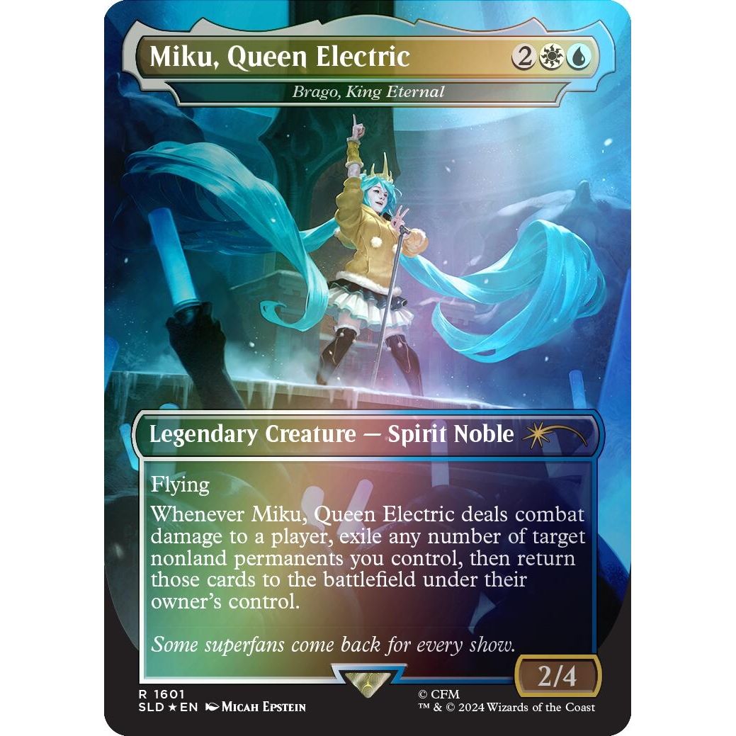 Image for Miku, Queen Electric - Brago, King Eternal (Rainbow Foil) (1601) (SLD) - Magic: The Gathering