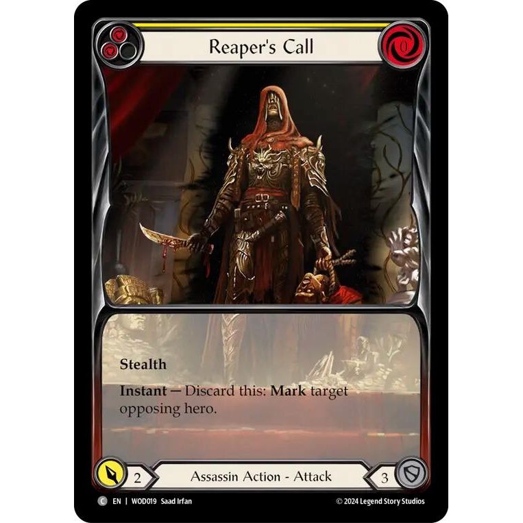 Image for Reaper's Call (Yellow) (Extended Art) (WOD019) - Flesh and Blood TCG