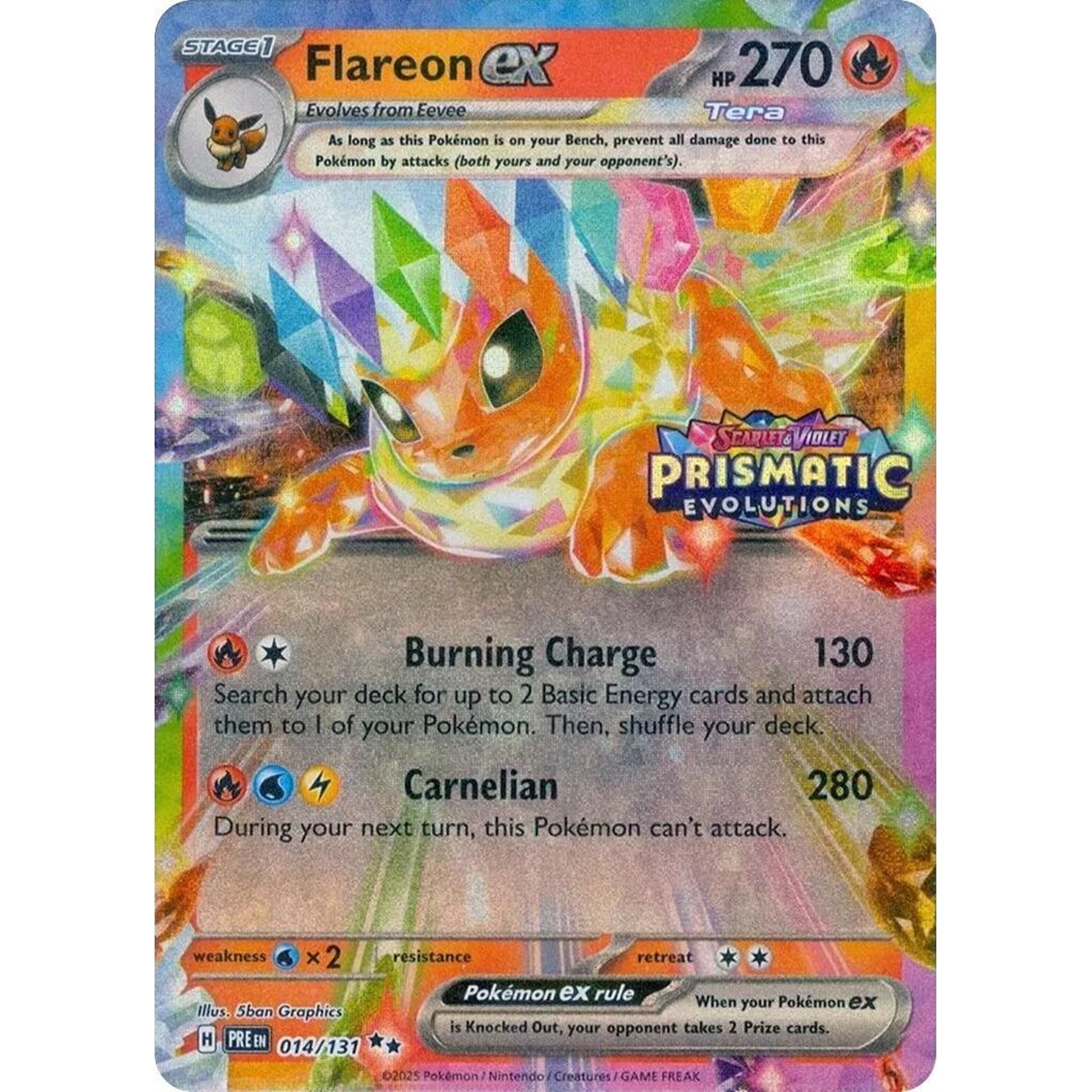 Image for Flareon ex - 014/131 (Prismatic Evolutions Stamp) (014/131) (MCAP) - Pokemon