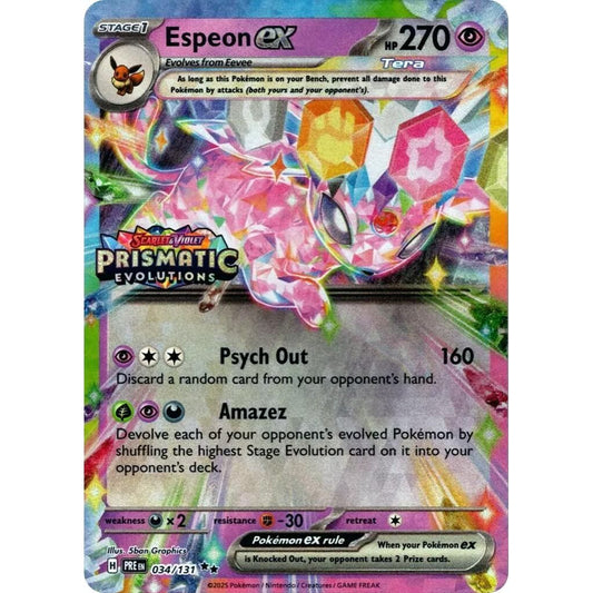 Image for Espeon ex - 034/131 (Prismatic Evolutions Stamp) (034/131) (MCAP) - Pokemon