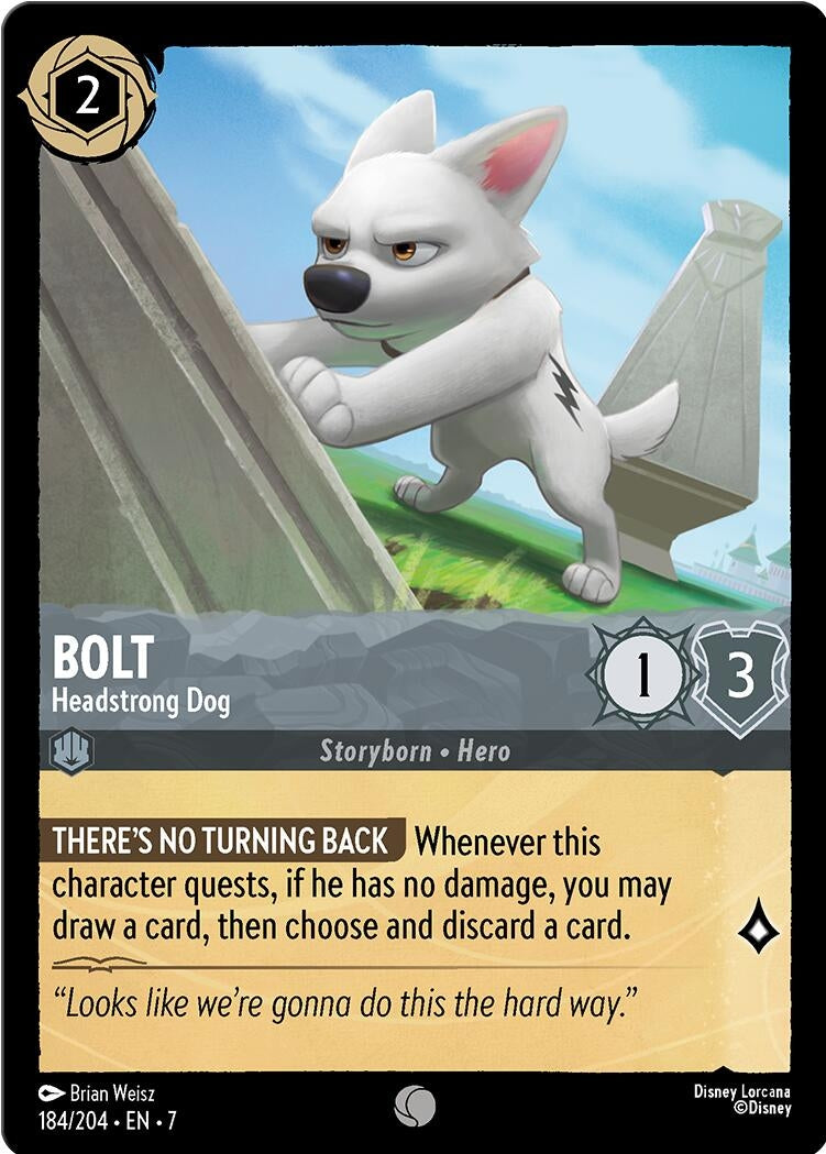 Image for Bolt - Headstrong Dog (184/204) (7) - Disney Lorcana