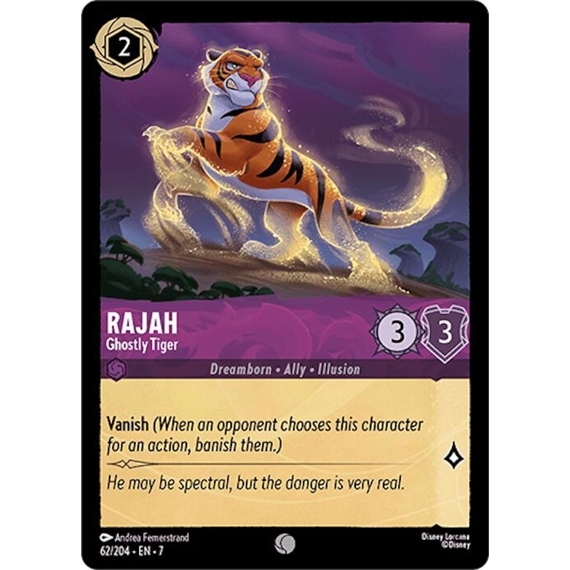 Image for Rajah - Ghostly Tiger (62/204) (7) - Disney Lorcana