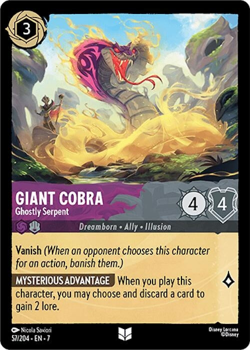 Image for Giant Cobra - Ghostly Serpent (57/204) (7) - Disney Lorcana