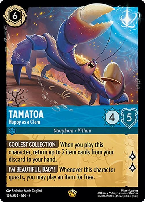 Image for Tamatoa - Happy as a Clam (162/204) (7) - Disney Lorcana