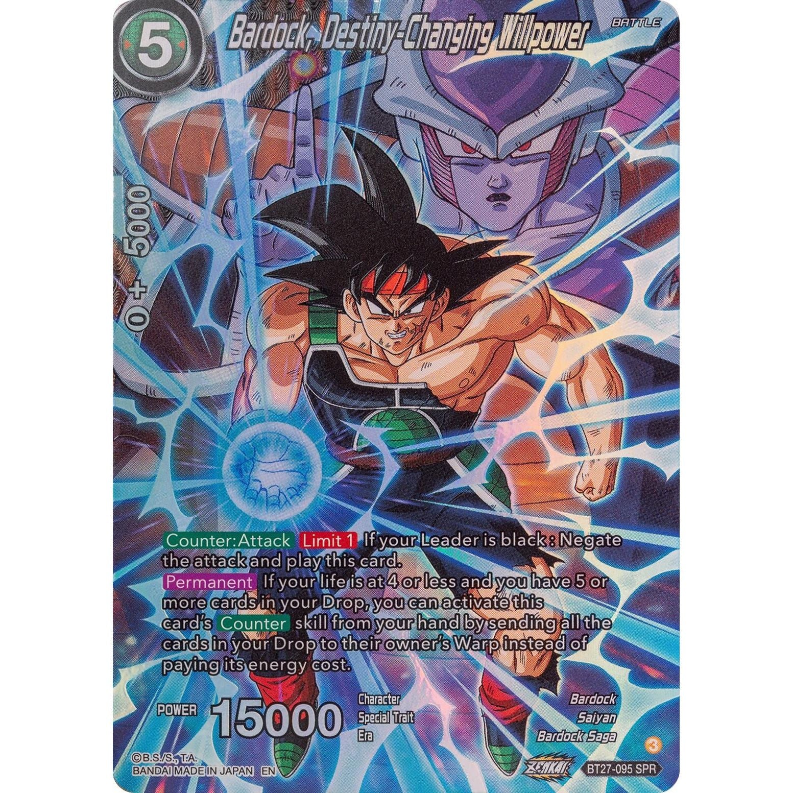 Image for Bardock, Destiny-Changing Willpower (SPR) (BT27-095) (BT27) - Dragon Ball Super: Masters