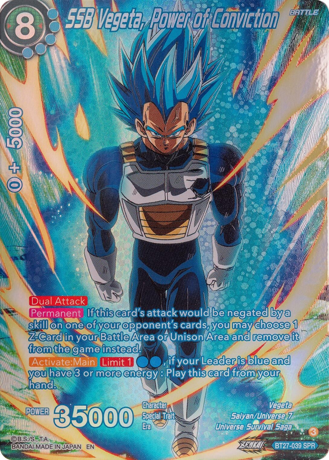 Image for SSB Vegeta, Power of Conviction (SPR) (BT27-039) (BT27) - Dragon Ball Super: Masters
