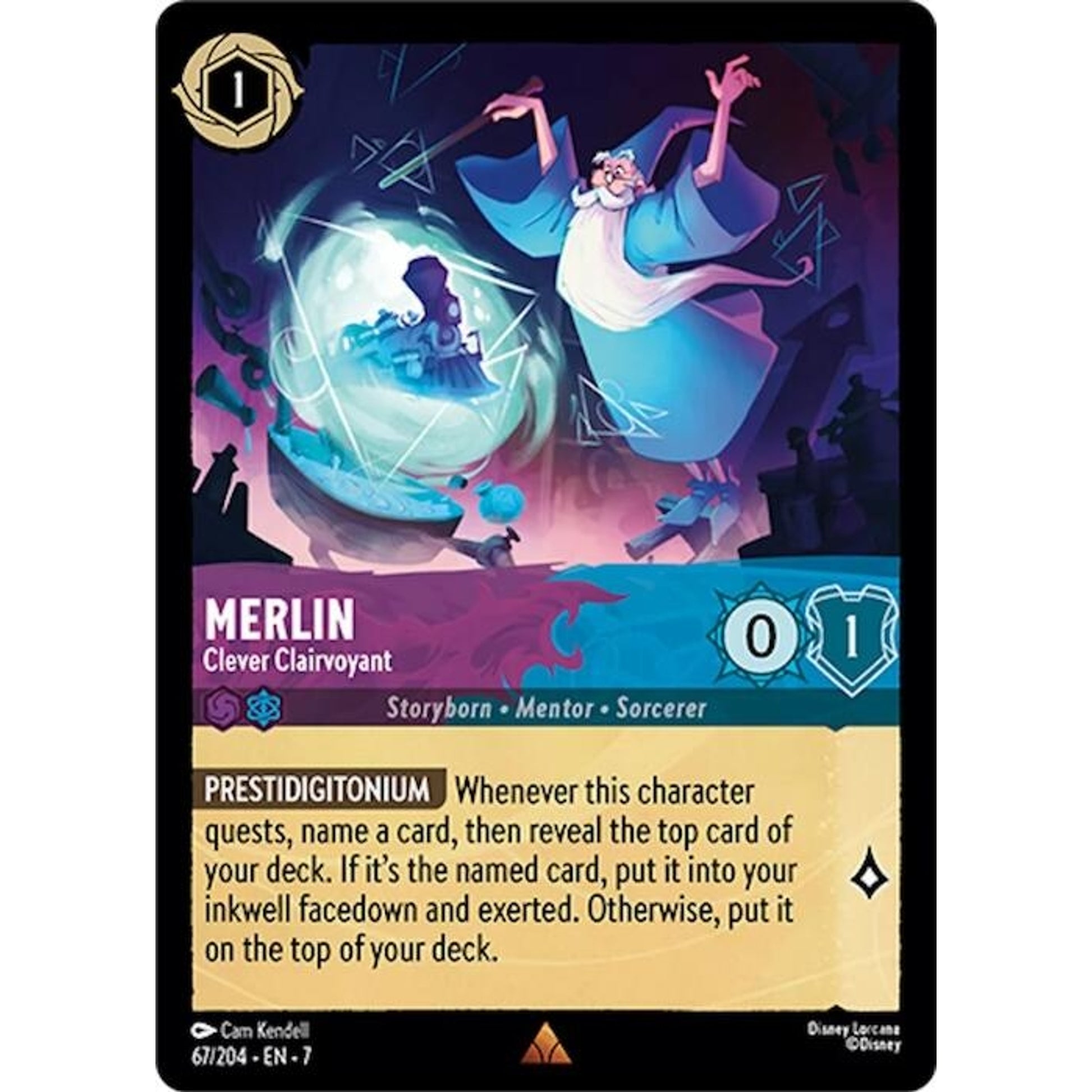 Image for Merlin - Clever Clairvoyant (67/204) (7) - Disney Lorcana