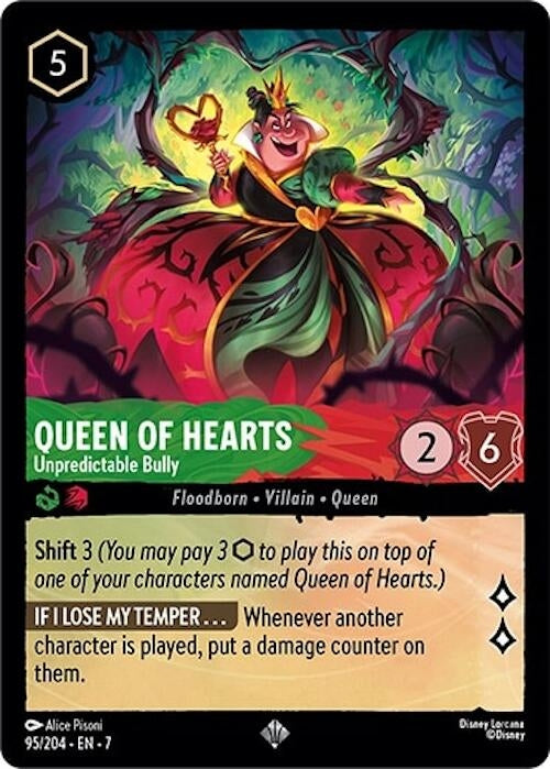 Image for Queen of Hearts - Unpredictable Bully (95/204) (7) - Disney Lorcana