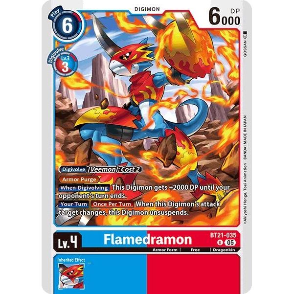 Image for Flamedramon (BT21-035 U) (BT21) - Digimon Card Game