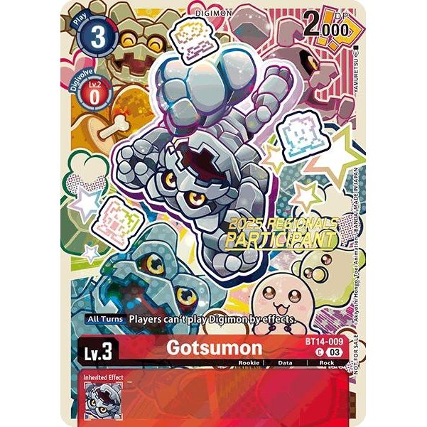 Image for Gotsumon (2025 Regionals Participant) (BT14-009 C) (BT14) - Digimon Card Game