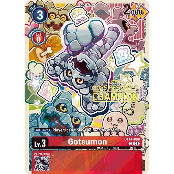 Image for Gotsumon (2025 Regionals Champion) (BT14-009 C) (BT14) - Digimon Card Game