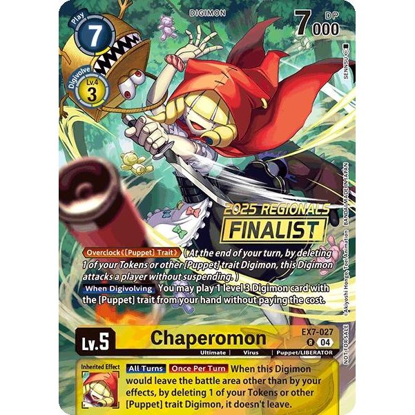 Image for Chaperomon (2025 Regionals Finalist) (EX7-027 R) (EX07) - Digimon Card Game