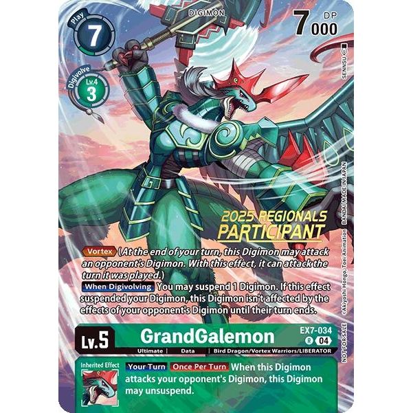 Image for GrandGalemon (2025 Regionals Participant) (EX7-034 R) (EX07) - Digimon Card Game