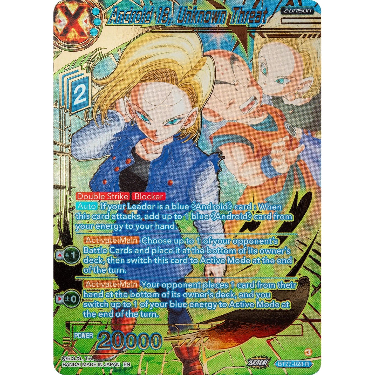 Image for Android 18, Unknown Threat (Gold-Stamped) (BT27-028) (BT27) - Dragon Ball Super: Masters