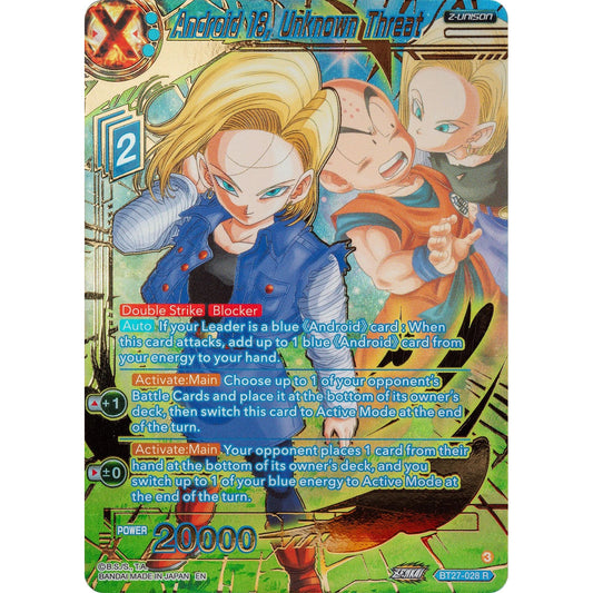 Image for Android 18, Unknown Threat (Gold-Stamped) (BT27-028) (BT27) - Dragon Ball Super: Masters