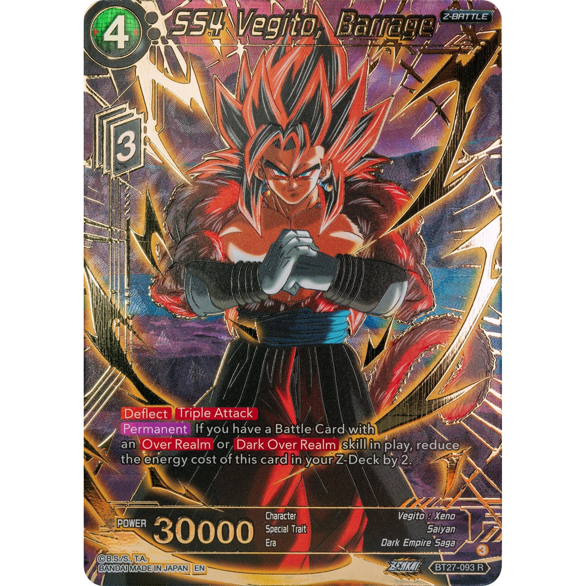 Image for SS4 Vegito, Barrage (Gold-Stamped) (BT27-093) (BT27) - Dragon Ball Super: Masters