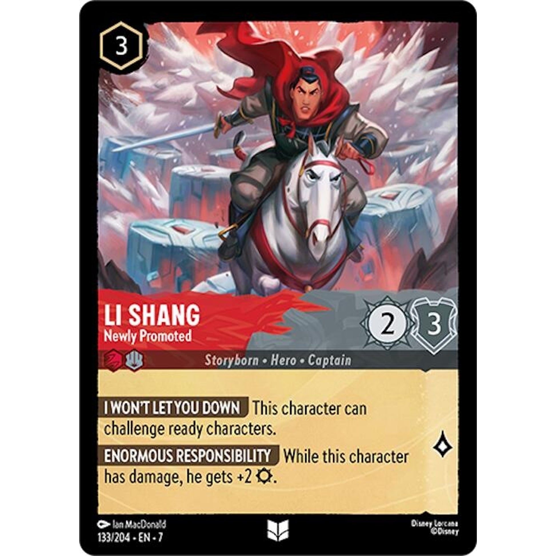 Image for Li Shang - Newly Promoted (133/204) (7) - Disney Lorcana