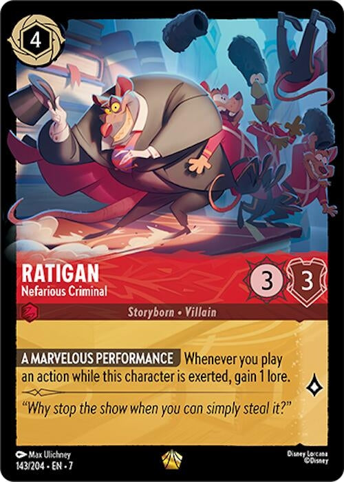 Image for Ratigan - Nefarious Criminal (143/204) (7) - Disney Lorcana