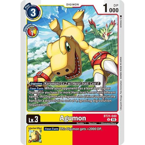 Image for Agumon - BT21-040 (BT21-040 U) (BT21) - Digimon Card Game