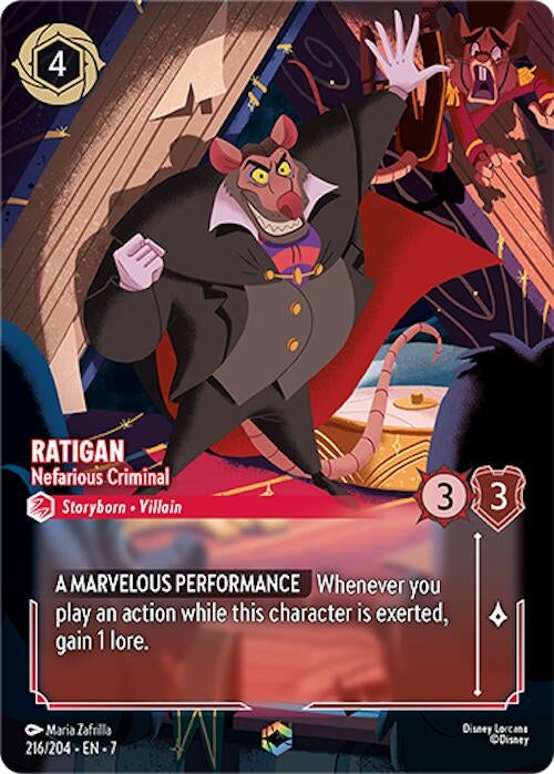 Image for Ratigan - Nefarious Criminal (Enchanted) (216/204) (7) - Disney Lorcana