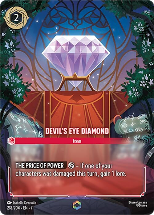 Image for Devil's Eye Diamond (Enchanted) (218/204) (7) - Disney Lorcana