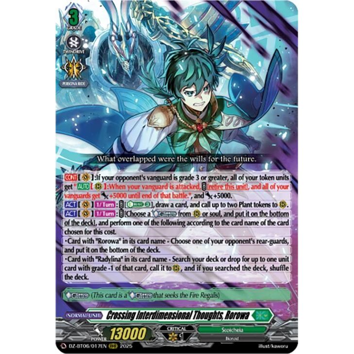 Image for Crossing Interdimensional Thoughts, Rorowa (DZ-BT06/017EN) (DZ-BT06) - Cardfight Vanguard