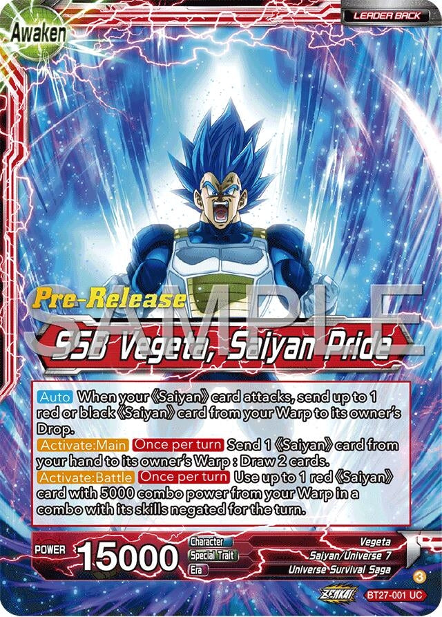 Image for Vegeta // SSB Vegeta, Saiyan Pride (BT27-001) (BT27_PR) - Dragon Ball Super: Masters