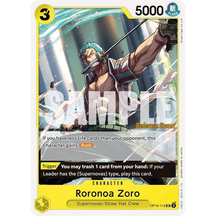 Image for Roronoa Zoro (113) (OP10-113) (OP10 RE) - One Piece Card Game