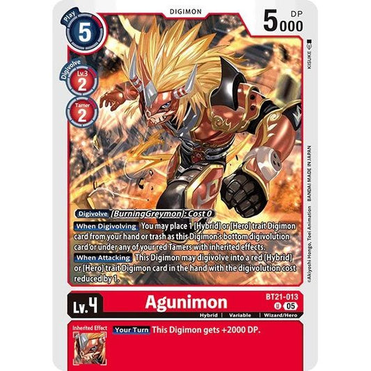 Image for Agunimon (BT21-013 U) (BT21) - Digimon Card Game