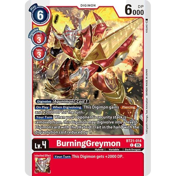 Image for BurningGreymon (BT21-014 C) (BT21) - Digimon Card Game