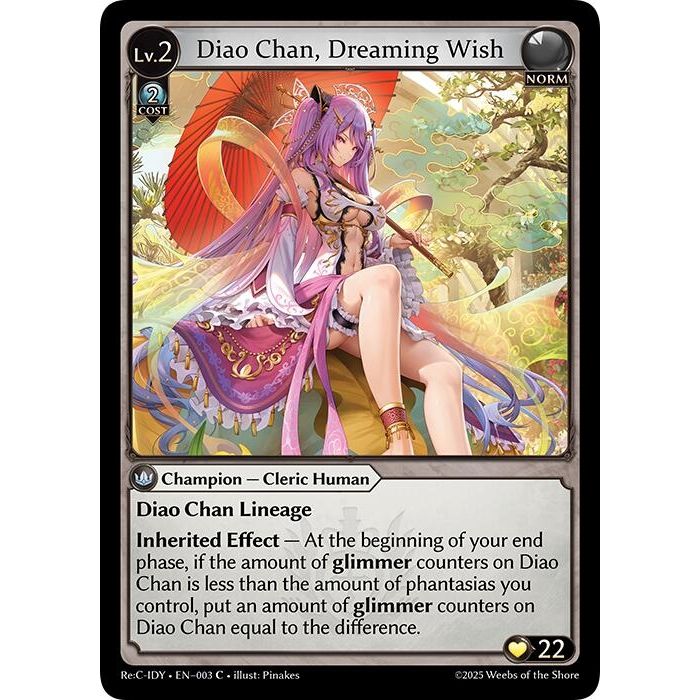 Image for Diao Chan, Dreaming Wish (003) (IDLCRS) - Grand Archive TCG
