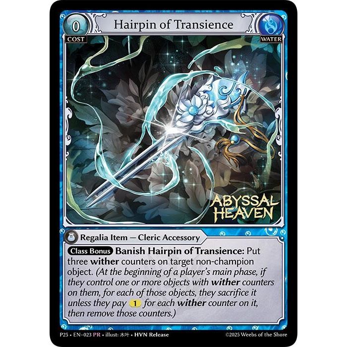 Image for Hairpin of Transience (023) (P) - Grand Archive TCG