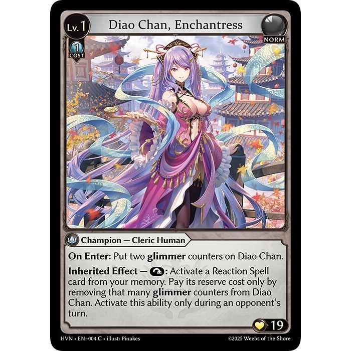 Image for Diao Chan, Enchantress (004) (HVN) - Grand Archive TCG