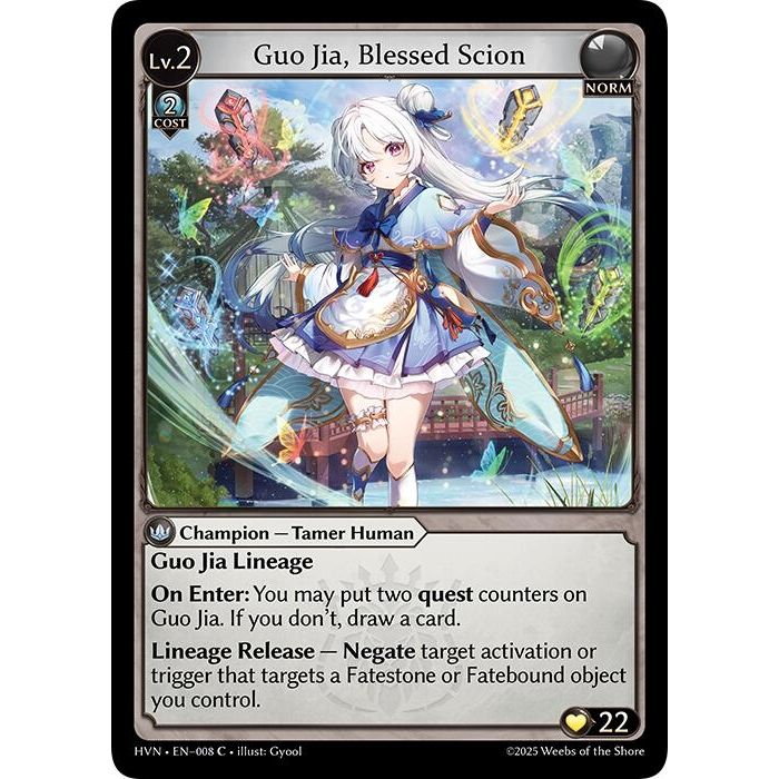 Image for Guo Jia, Blessed Scion (008) (HVN) - Grand Archive TCG