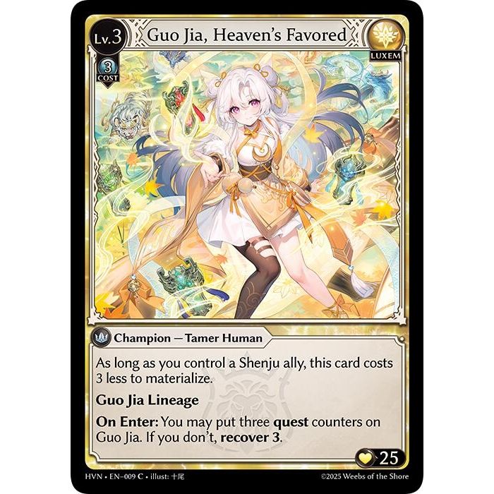 Image for Guo Jia, Heaven's Favored (009) (HVN) - Grand Archive TCG