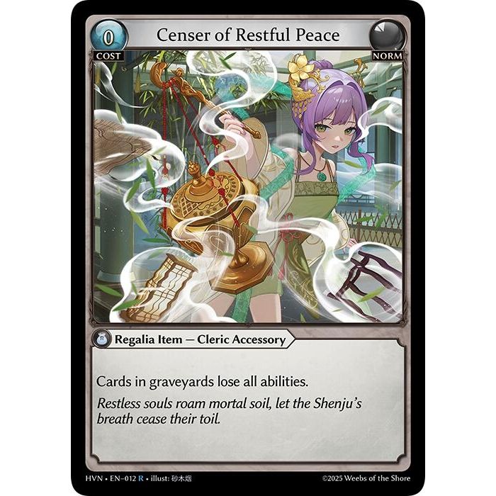 Image for Censer of Restful Peace (012) (HVN) - Grand Archive TCG