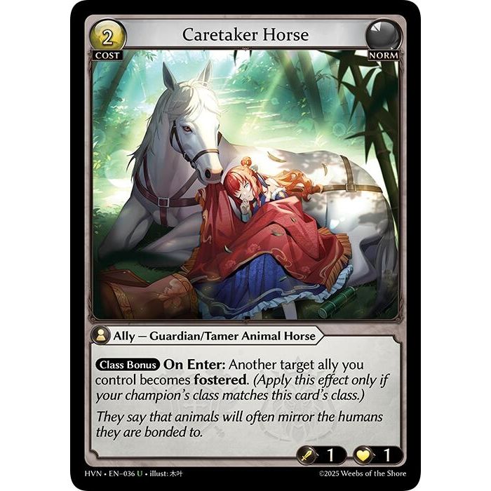 Image for Caretaker Horse (036) (HVN) - Grand Archive TCG