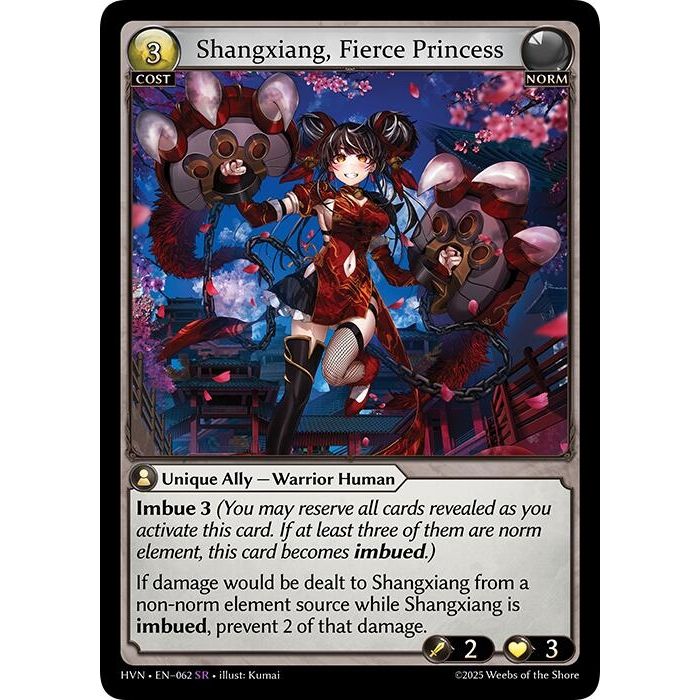 Image for Shangxiang, Fierce Princess (062) (HVN) - Grand Archive TCG