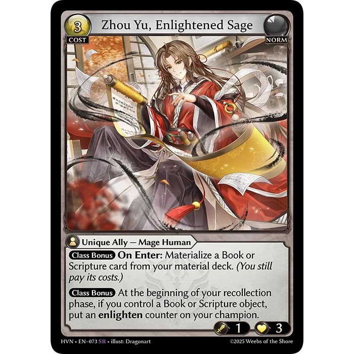 Image for Zhou Yu, Enlightened Sage (073) (HVN) - Grand Archive TCG
