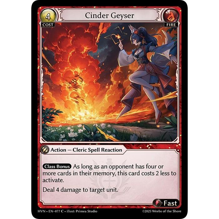 Image for Cinder Geyser (077) (HVN) - Grand Archive TCG