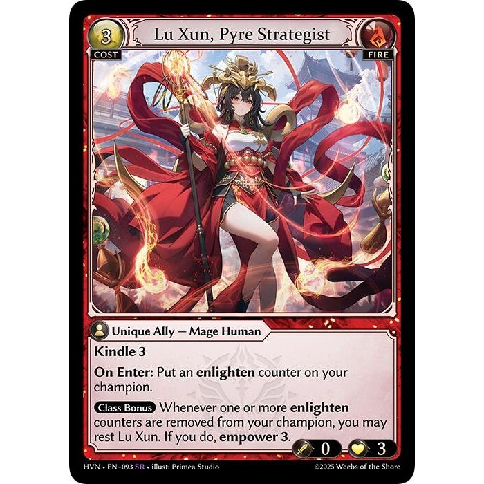 Image for Lu Xun, Pyre Strategist (093) (HVN) - Grand Archive TCG