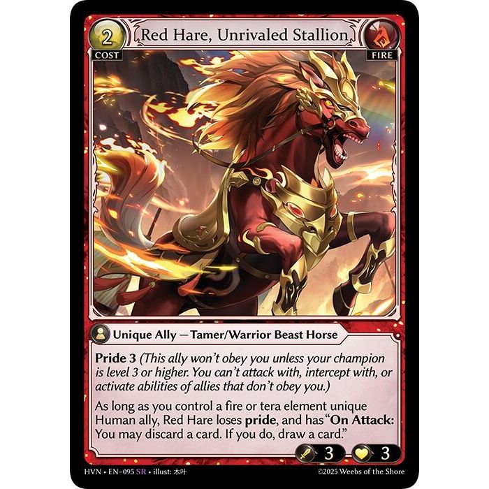 Image for Red Hare, Unrivaled Stallion (095) (HVN) - Grand Archive TCG