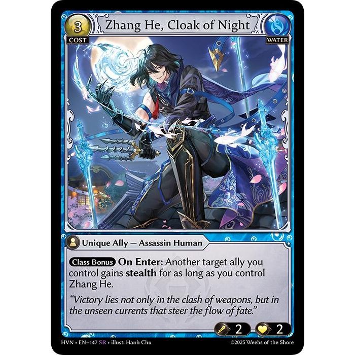 Image for Zhang He, Cloak of Night (147) (HVN) - Grand Archive TCG